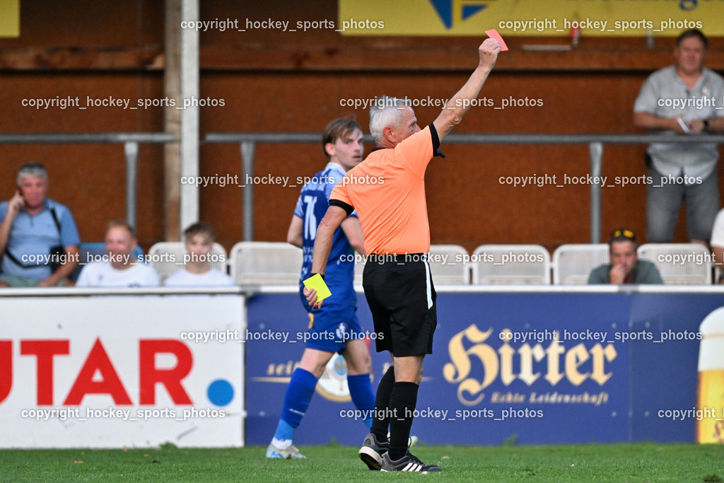 SAK vs. SV Dellach Gail | Karl Stark Referee, Rote Karte, SAK vs. SV Dellach Gail, SAK vs. SV Dellach Gail am 14.08.2025 in Klagenfurt (Sportpark Welzenegg), Austria, (Photo by Bernd Stefan)