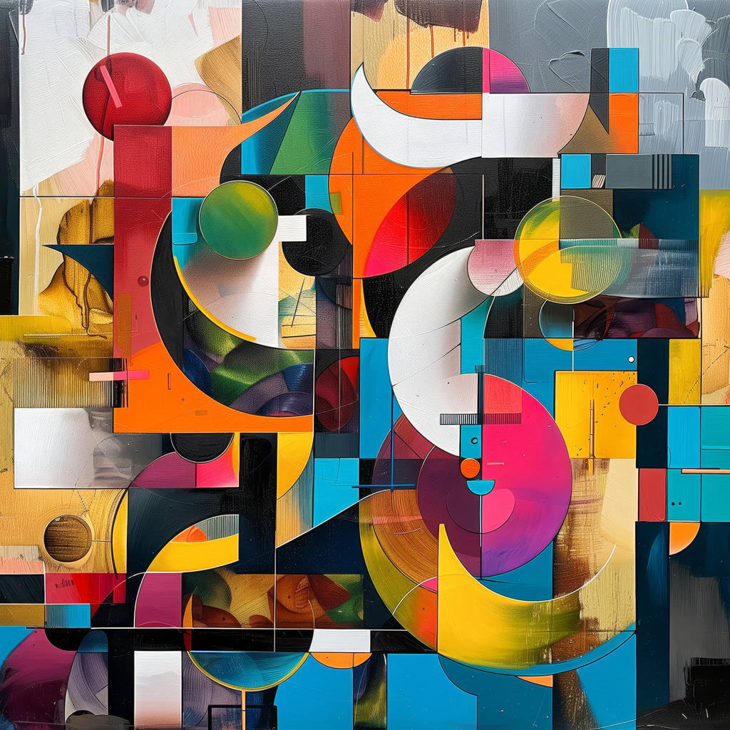 2406006 - Abstrakte Formen | Ein buntes abstraktes Motiv im Stil eines Gemäldes.