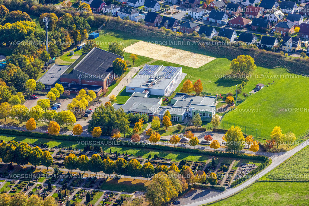 Hamm221003133 | Luftbild, Franz-Voß-Halle, HSC 08 Hammer SportClub 2008, Sport-Kita Grashüpfer, Herbstfarben, Rhynern, Hamm, Ruhrgebiet, Nordrhein-Westfalen, Deutschland