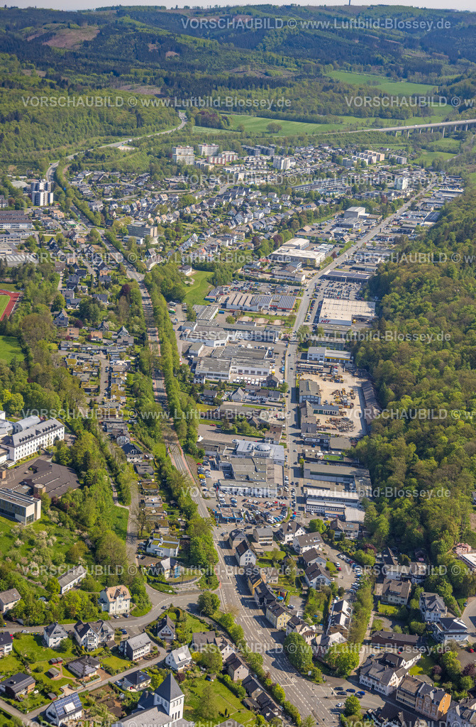 Meschede230500702 | Luftbild, Gewerbegebiet Jahnstraße / Im Schwarzen Bruch, Meschede-Stadt, Meschede, Sauerland, Nordrhein-Westfalen, Deutschland