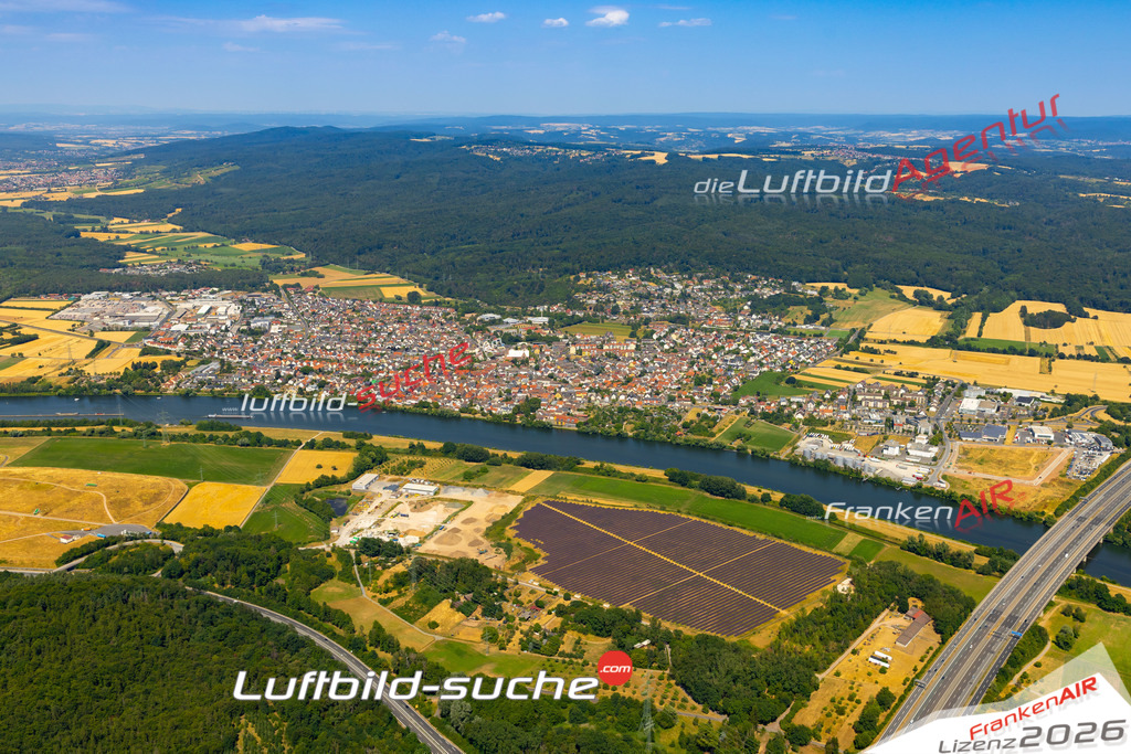 Das Luftbild zeigt :  Kleinostheim - Die Luftaufnahme wurde 2023 vom UL-Flugzeug aus erstellt ( keine Drohne ) - Hochauflösende Luftaufnahme - Für grossformatige Ausdrucke geeignet. Die Geschenkidee !Mit Lizenz und Bildrechte bestellbar