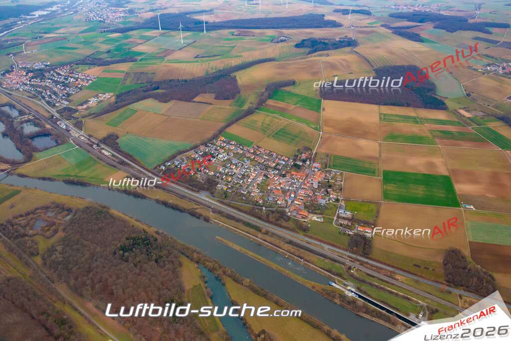 aktuelles Luftbild von Ottendorf Gaedheim - Luftaufnahme wurde 2018 von https://frankenair.de mittels Flugzeug (keine Drohne) erstellt.