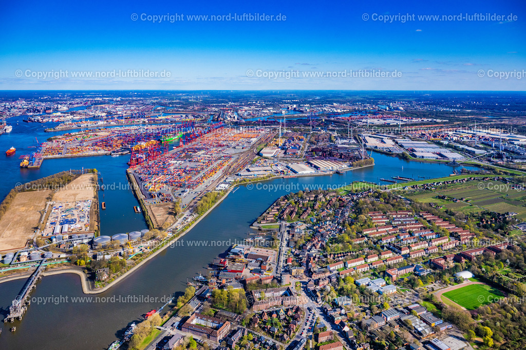 Hamburg_Finkenwerder_Waltershof_Eurogate_Arcelormittal_Hamburg_ELS_4142060425 | HAMBURG 06.04.2025 Containerterminal im Containerhafen des Überseehafen der EUROGATE Container Terminal Hamburg GmbH in Hamburg. // Container Terminal in the port of the international port of the EUROGATE Container Terminal Hamburg GmbH in Hamburg. Foto: Martin Elsen