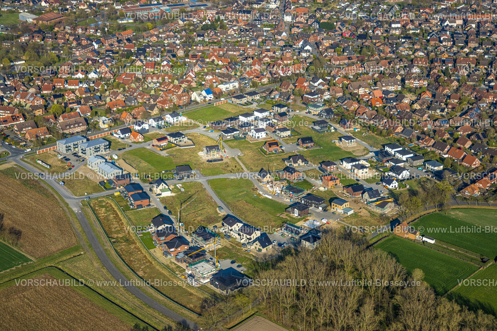 Olfen250405498 | Luftbild, Baugebiet Neubaugebiet Olfener Heide, Straßen mit Blumennamen, Wohngebiet Übersicht Olfen, Olfen-Stadt, Olfen, Münsterland, Nordrhein-Westfalen, Deutschland