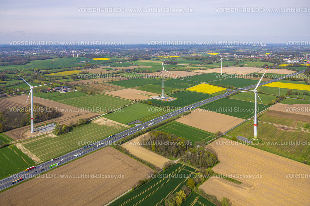 Hamm230404968 | Luftbild, Windräder, Wiesen und Felder, Stadtbezirk Rhynern, Hamm, Ruhrgebiet, Nordrhein-Westfalen, Deutschland