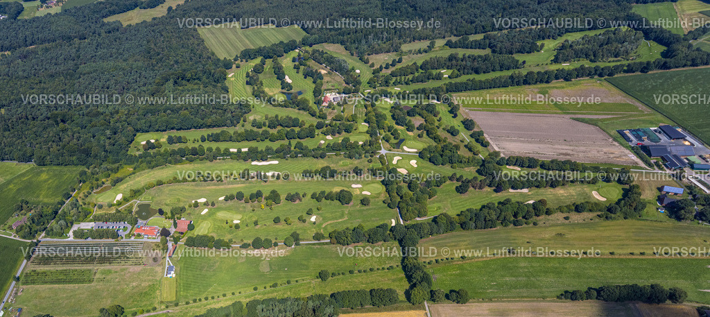 Bottrop250801820Kirchhellen | Luftbild, Golfclub Schwarze Heide Bottrop-Kirchhellen e.V., Golfwiese mit Sandbunker, Kirchhellen-Nord-West, Bottrop, Ruhrgebiet, Nordrhein-Westfalen, Deutschland