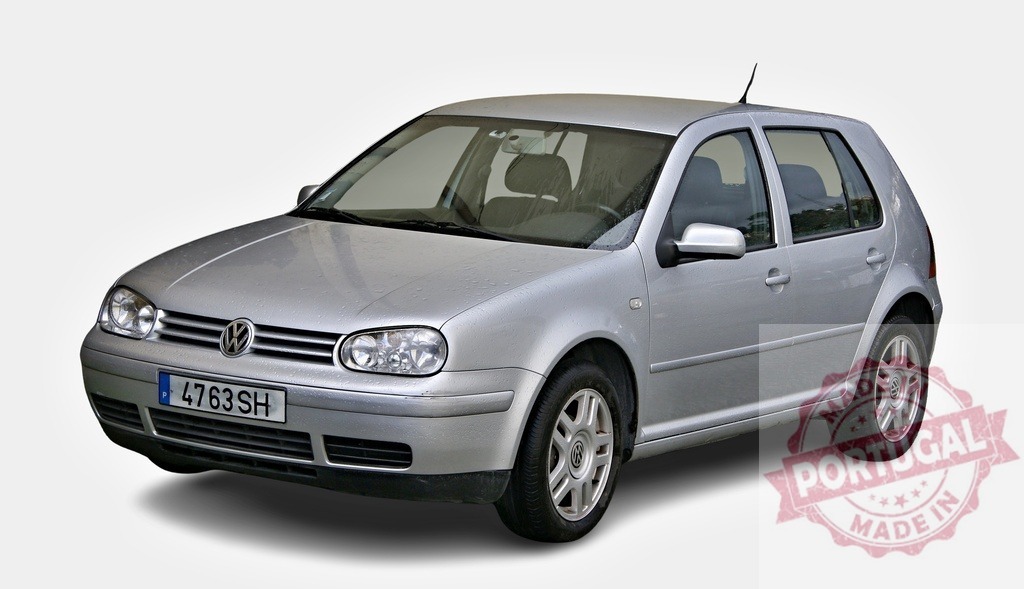 Silver Volkswagen Golf Showing Modern Car Design | Studio shot of a silver Volkswagen Golf on a white background, representing modern car design - Realized with Pictrs.com