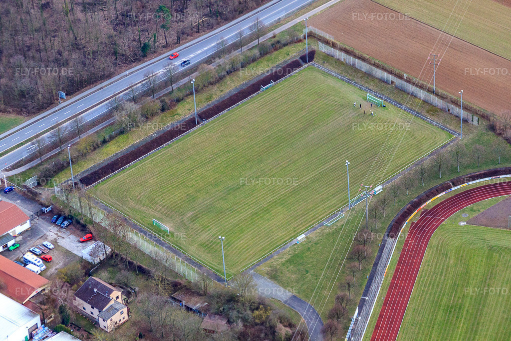 Luftbild: Sportplätze des SV 98 Schwetzingen e.V. in Schwetzingen im Bundesland Baden-Württemberg in Deutschland. Foto: IMG_25113.jpg vom 18.03.2010 durch Werner Riehm/FLY-FOTO.deSV98 Schwetzingen