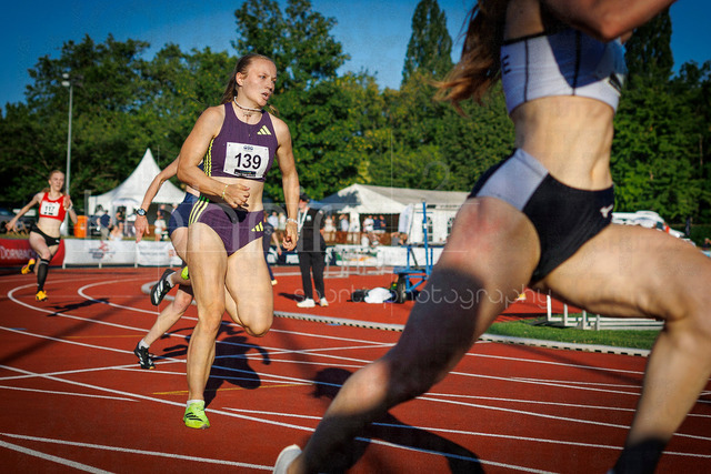 PUMA Fast Arms, Fast Legs; Wetzlar, 10.07.2026 | WETZLAR, GERMANY - JULY 10, 2026 : Nele Jaworski (VfL Wolfsburg) competing in the 200m during the athletics meeting PUMA Fast Arms, Fast Legs at Stadion Wetzlar on July 10, 2026 in Wetzlar, Germany.