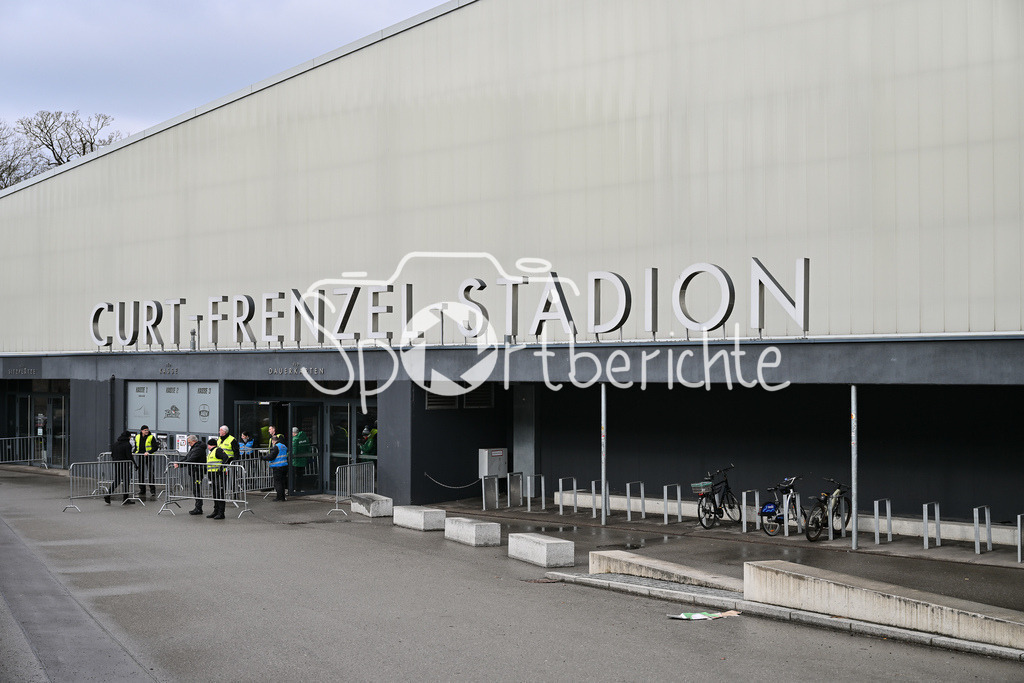 Augsburger Panther - Adler Mannheim | Das Curt Frenzel Stadion in Augsburg / CFS / Kasse / Arena / Aussenansicht / Symbolbild / DEL: Augsburger Panther - Adler Mannheim, Curt Frenzel Stadion am 16.02.2025