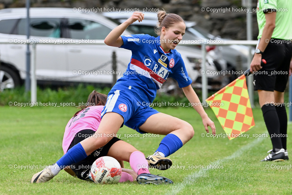 Carinthians Hornets vs. GAK 1902 Frauen | #8 Marie Haiden GAK, #18 Laura Therese Kert Carinthians Hornets, Carinthians Hornets vs. GAK 1902 Frauen, Carinthians Hornets vs. GAK 1902 Frauen am 01.09.2024 in Sachsenburg (Sportplatz Sachsenburg), Austria, (Photo by Bernd Stefan)