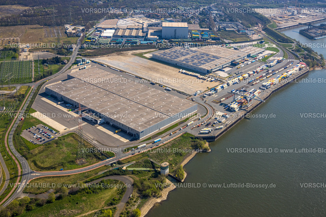 Duisburg250402955Logport6Walsum | Luftbild, Duisburg-Nord, duisport logport VI Walsum, logport 6 am Fluss Rhein, Container Verladedstation, Alt-Walsum, Duisburg, Ruhrgebiet, Nordrhein-Westfalen, Deutschland