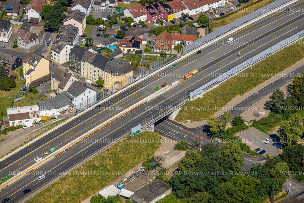 Herne230702361 | Luftbild, Baustelle der Autobahn A43 an der Brücke Hochlarmarkstraße, Baukau, Herne, Ruhrgebiet, Nordrhein-Westfalen, Deutschland