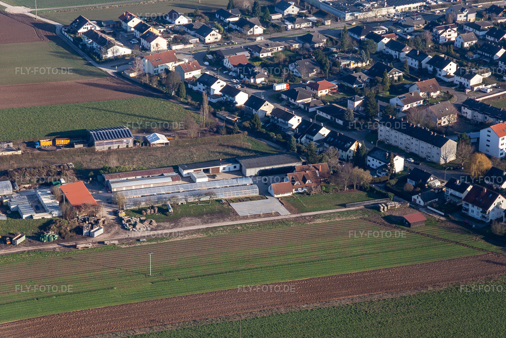 Luftbild: Kasa Landschaftsgärtner Kugelmann in Kandel im Bundesland Rheinland-Pfalz in Deutschland. Foto: IMG_120057.jpg vom 07.02.2020 durch Werner Riehm/FLY-FOTO.de