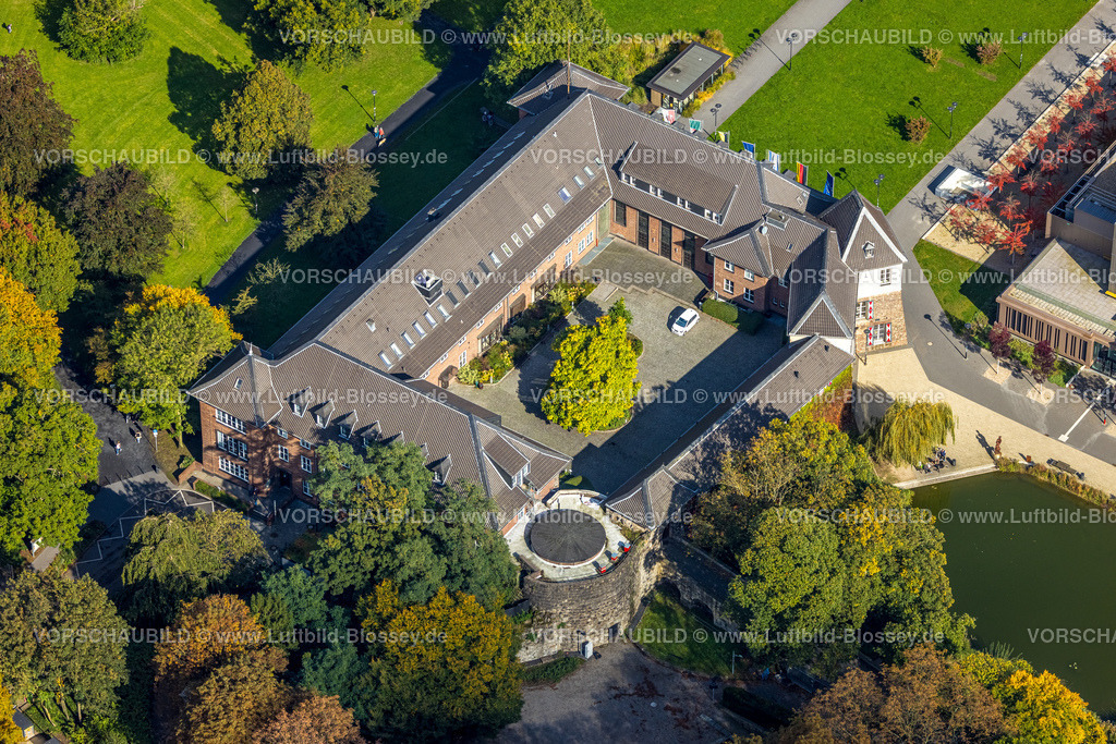 Dinslaken241008989 | Luftbild, Rathaus, Burg Dinslaken, auch Kastell Dinslaken, Burganlage, Dinslaken, Ruhrgebiet, Nordrhein-Westfalen, Deutschland