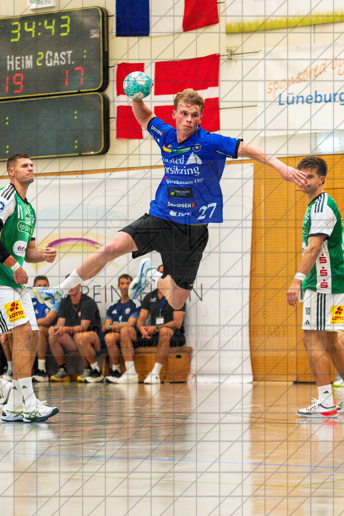 IHC 2026 - TSV Hannover-Burgdorf vs. Mors-Thy Håndbold | Simon Skovhus Jensen (Mors-Thy Håndbold #27); IHC 2026 - TSV Hannover-Burgdorf vs. Mors-Thy Håndbold am 07.08.26 in Sporthalle KGS, Schneverdingen - Realisiert mit Pictrs.com
