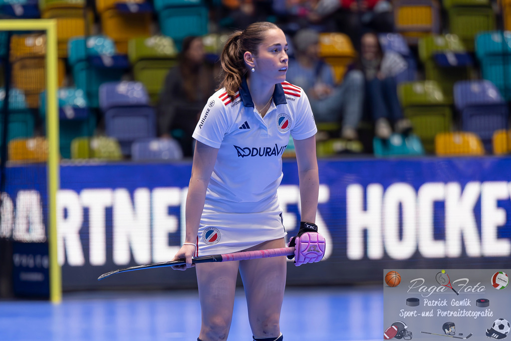 Volvo E.R.B. Final 4 Halbfinale Frauen: Mannheimer HC - Düsseldorfer HC, 25.01.2025 | Alexine Matthysen (Mannheimer HC #16), Freisteller, Portrait, Porträt, Mannheimer HC - Düsseldorfer HC, Frankfurt, Süwag Arena, 25.1.2025 - Realisiert mit Pictrs.com