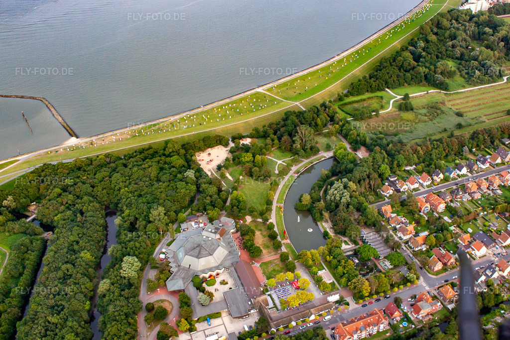 Luftbild: Kurpark im Ortsteil Döse in Cuxhaven im Bundesland Niedersachsen in Deutschland. Foto: IMG_70482.jpg vom 06.08.2014 durch Werner Riehm/FLY-FOTO.de