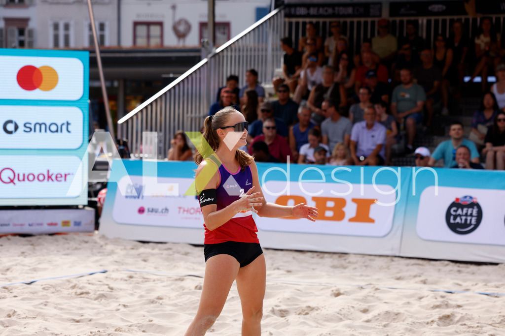 Obi BeachTour 2026 - Basel | BASEL, SWITZERLAND - JULY 18: LIVIA STOLZ (SUI) during the Obi BeachTour 2026 match between EUGSTER / GÄHWILER (SUI) and WANDELER / STOLZ (SUI) at Barfüsserplatz on July 18, 2026 in Basel, Switzerland. - Realisiert mit Pictrs.com