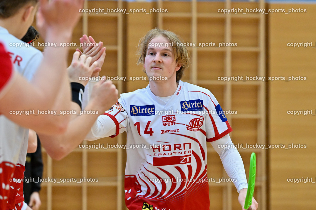 VSV Unihockye vs. KAC Floorball | #14 Pascual Fina KAC Floorball, VSV Unihockye vs. KAC Floorball, VSV Unihockye vs. KAC Floorball am 13.04.2025 in Villach (Ballspielhalle St. Martin), Austria, (Photo by Bernd Stefan)
