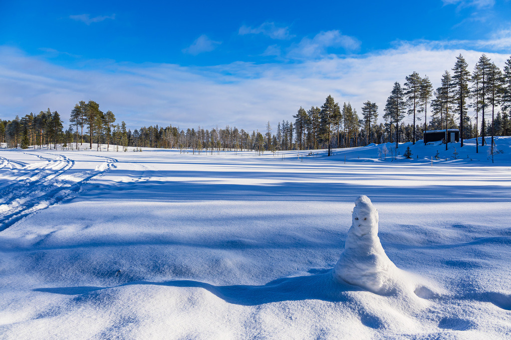 Landschaft mit Schnee im Winter in Kuusamo, Finnland | Landschaft mit Schnee im Winter in Kuusamo, Finnland.