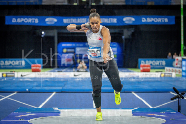 ISTAF Indoor; Duesseldorf, 24.01.2026 | DUESSELDORF, GERMANY - JANUARY 24: Yemisi Ogunleye (GER), shot put, during the ISTAF Indoor Dusseldorf at PSD Bank Dome on January 24, 2026 in Duesseldorf, Germany. 