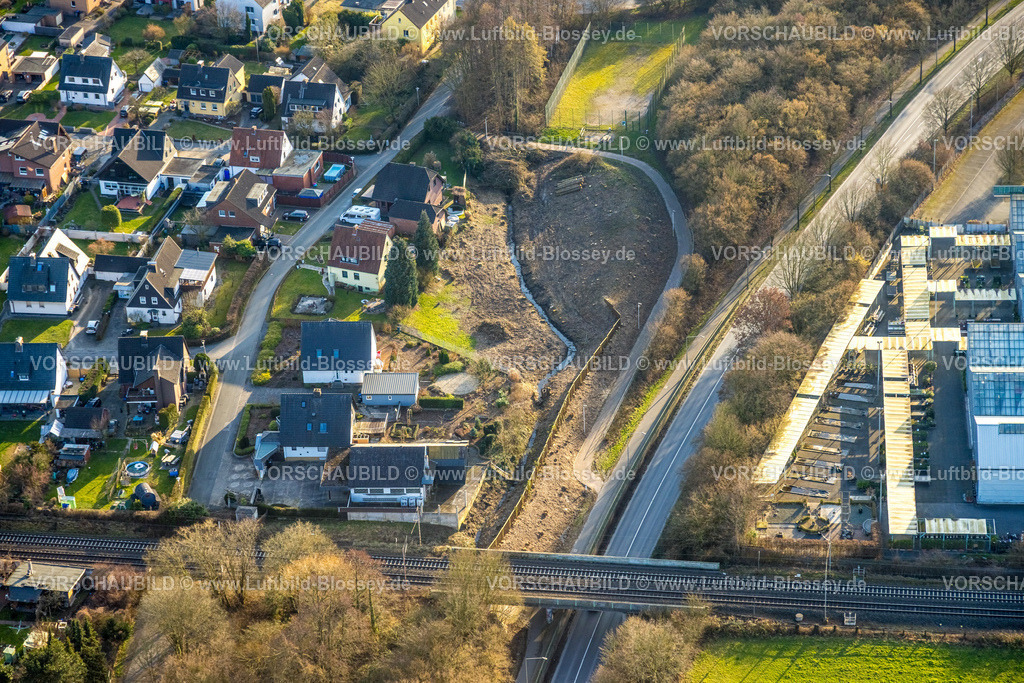 Hamm260203800 | Luftbild, Brachfläche an der Schlaunstraße und Eisenbahnbrücke, stadtbezirk Rhynern, Hamm, Ruhrgebiet, Nordrhein-Westfalen, Deutschland