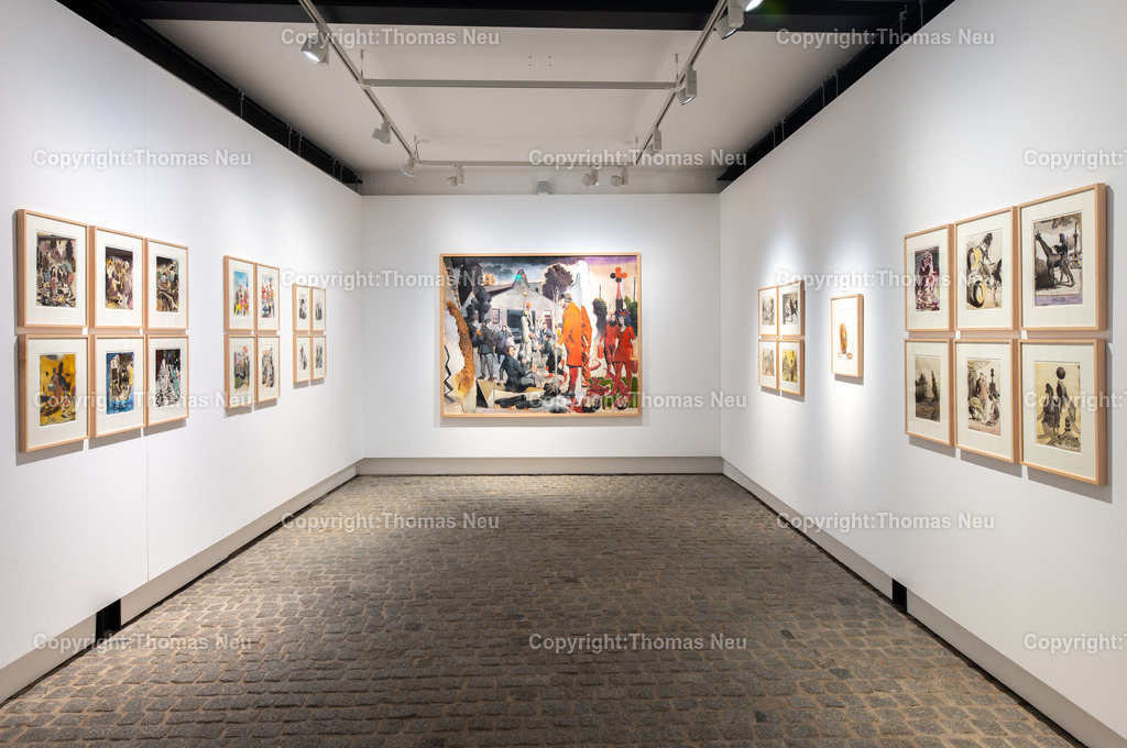 02_Neo_Rauch_Museum_Bensheim | 6.7.2024, bbe, Museum Bensheim, Ausstellung Neo Rauch "im Papiergrund", ,, Bild: Thomas Neu