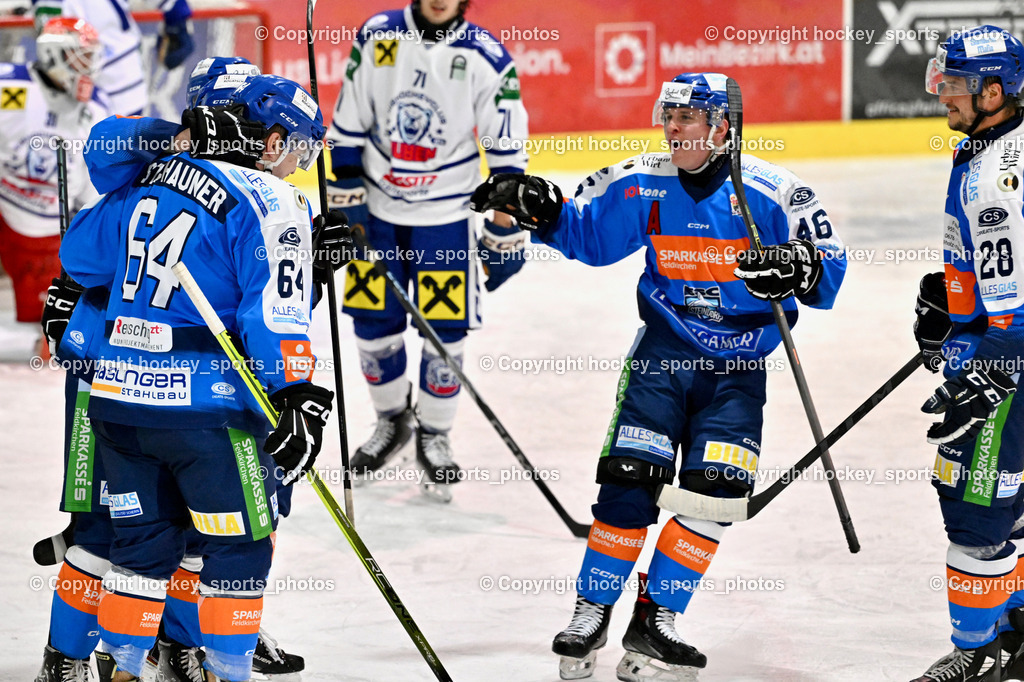ESC SPARKASSE STEINDORF vs. UECR Huben  | Jubel ESC Steindorf Mannschaft, #64 Stichauner Fabian ESC Steindorf, #46 Maurer Julian ESC Steindorf, #28 Bacher Stefan ESC Steindorf, ESC SPARKASSE STEINDORF vs. UECR Huben , ESC SPARKASSE STEINDORF vs. UECR Huben  am 06.02.2026 in Steindorf (Ossiachersee Halle), Austria, (Photo by Bernd Stefan)