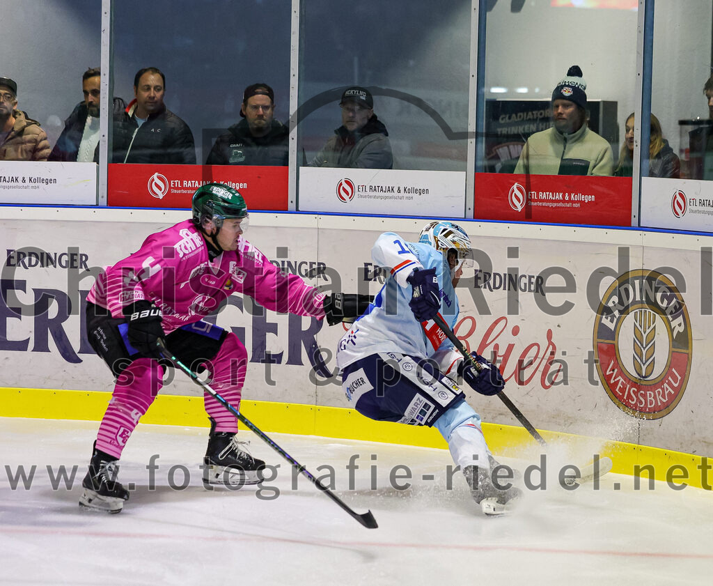 2025-10-05_033_TSV_Erding_gegen_Heilbronner_Falken | Erding, Deutschland, 05.10.2025:Eishockey, Oberliga Süd 2025 / 2026, 6. Spieltag, TSV Erding gegen Heilbronner Falken, Endergebnis: 3:1Jesse Kauhanen (Erding Gladiators, #4) Foto: Christian Riedel / fotografie-riedel.net