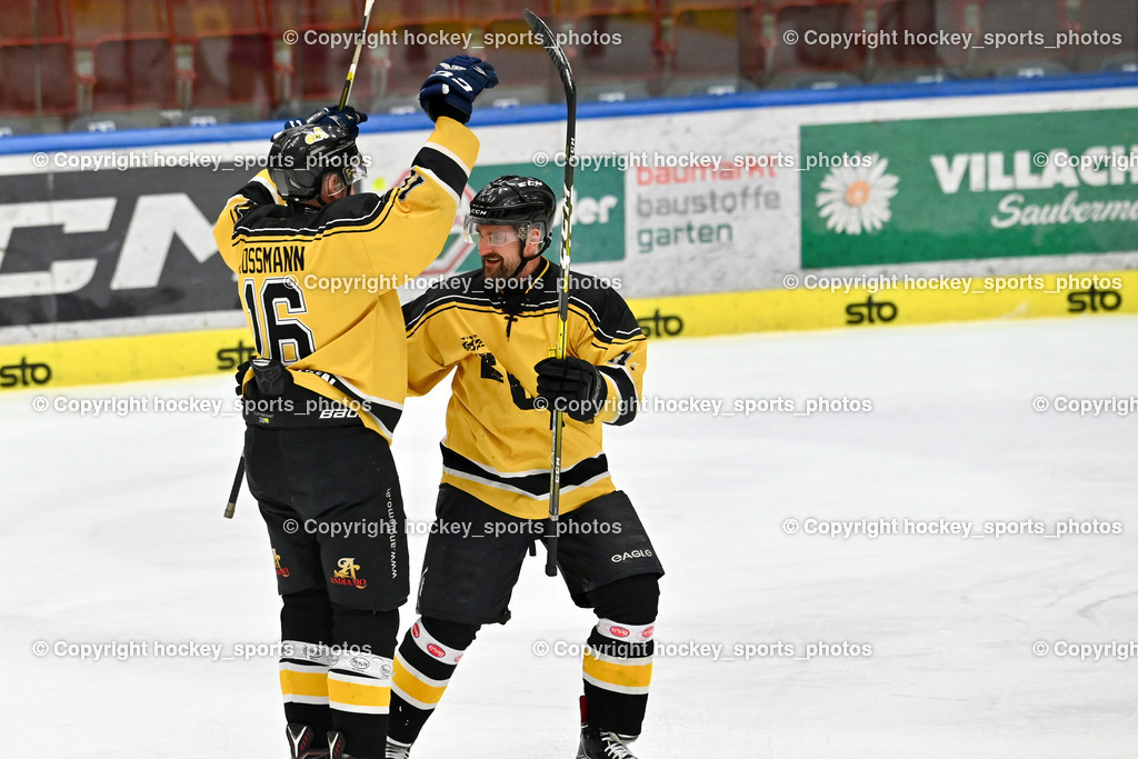 EC Kellerberg vs. EC Arnoldstein | Jubel EC Arnoldstein Mannschaft, #16 Rossmann Manuel EC Arnoldstein, #21 Tributsch Andreas EC Arnoldstein, EC Kellerberg vs. EC Arnoldstein, EC Kellerberg vs. EC Arnoldstein am 31.01.2025 in Villach (Stadthalle Villach), Austria, (Photo by Bernd Stefan)