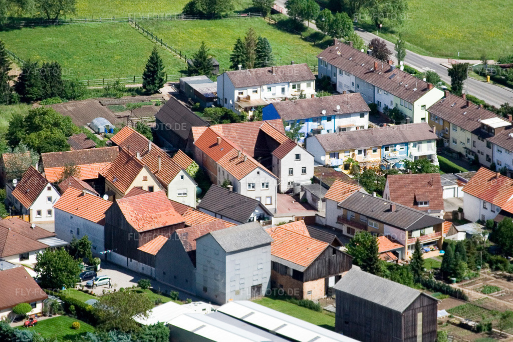 Luftbild: Brehmstr im Ortsteil Minderslachen in Kandel im Bundesland Rheinland-Pfalz in Deutschland. Foto: IMG_2088.jpg vom 24.05.2006 durch Werner Riehm/FLY-FOTO.de