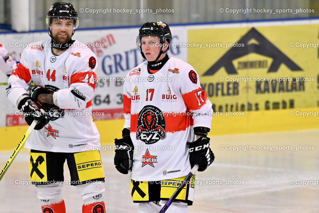 ESC SPARKASSE STEINDORF vs. EV ZELTWEG MURTAL LIONS | #17 Logar Miha EV ZELTWEG MURTAL LIONS, #44 Selan Maks EV ZELTWEG MURTAL LIONS, ESC SPARKASSE STEINDORF vs. EV ZELTWEG MURTAL LIONS, ESC SPARKASSE STEINDORF vs. EV ZELTWEG MURTAL LIONS am 27.12.2025 in Steindorf (Ossiachersee Halle), Austria, (Photo by Bernd Stefan)
