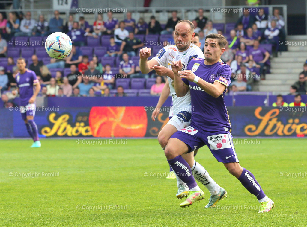 A_LUI_23042023_04 | SPORT,FUSSBALL,ADMIRAL BUNDESLIGA  AUSTRIA KLAGENFURT-AUSTRIA WIEN 23.04.2023 IM BILD:RICO BENATELLI   (KLAGENFURT) UND NIKOLA DOVEDAN (AUSTRIA  WIEN ) FOTO:FOTOLUI/MW