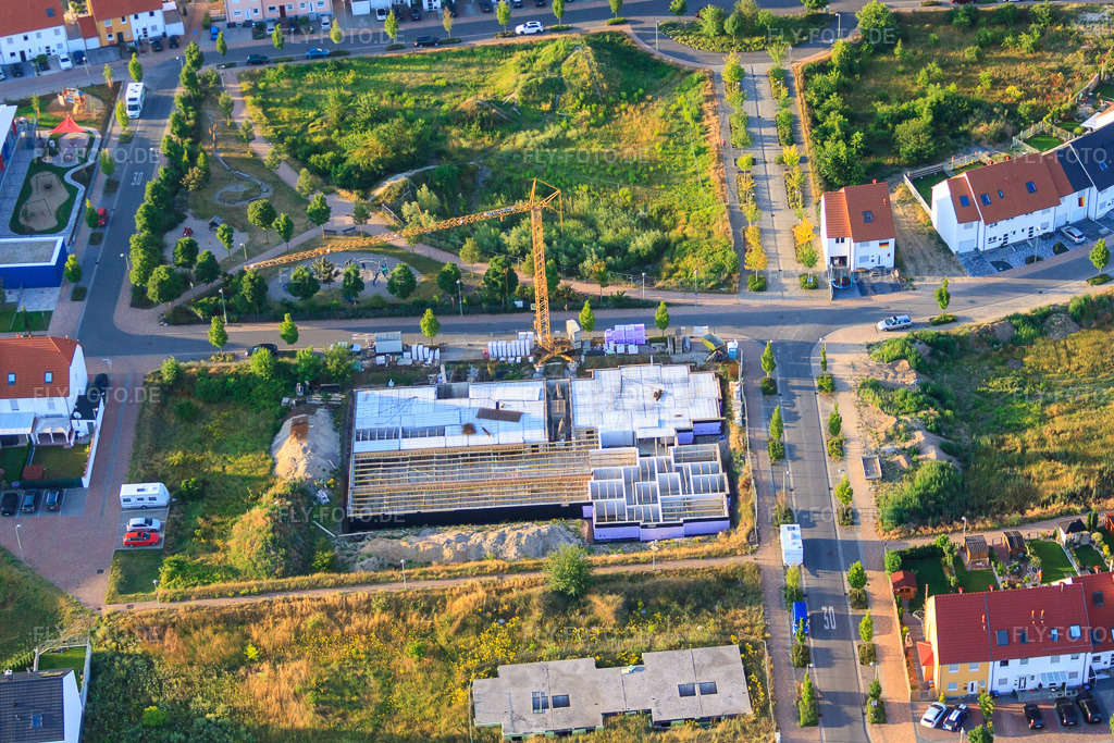 Luftbild: Baustelle in der Einzkeimer Straße in Mutterstadt im Bundesland Rheinland-Pfalz in Deutschland. Foto: IMG_69534.jpg vom 04.07.2014 durch Werner Riehm/FLY-FOTO.de