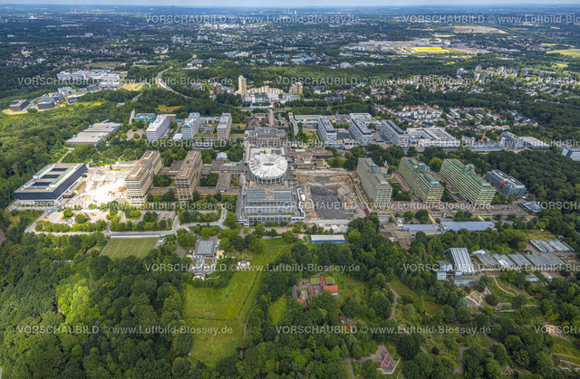 Bochum240700872 | Luftbild, RUB Ruhr-Universität Bochum Gesamtansicht, Unicenter, Baustelle neben dem Audinmax und Baustelle neben der Fakultät für Wirtschaftswissenschaften zwischen G-Südstraße und G-Nordstraße, Querenburg, Bochum, Ruhrgebiet, Nordrhein-Westfalen, Deutschland