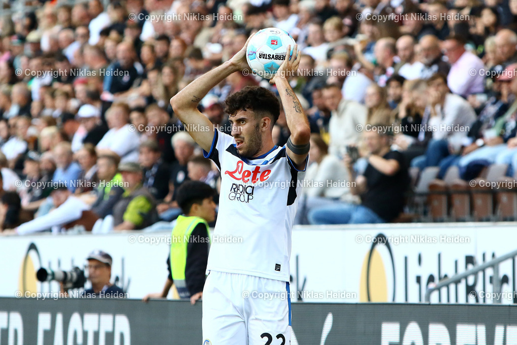 NH_FCStPauli_AtalantaBergamo_Testspiel_09082024 | #22 Matteo Ruggeri (Atalanta Bergamo)Fußball I Herren I Testspiel I Saison 2024-2025 I FC St. Pauli - Atalanta Bergamo I 09.08.2024 I Millerntorstadion