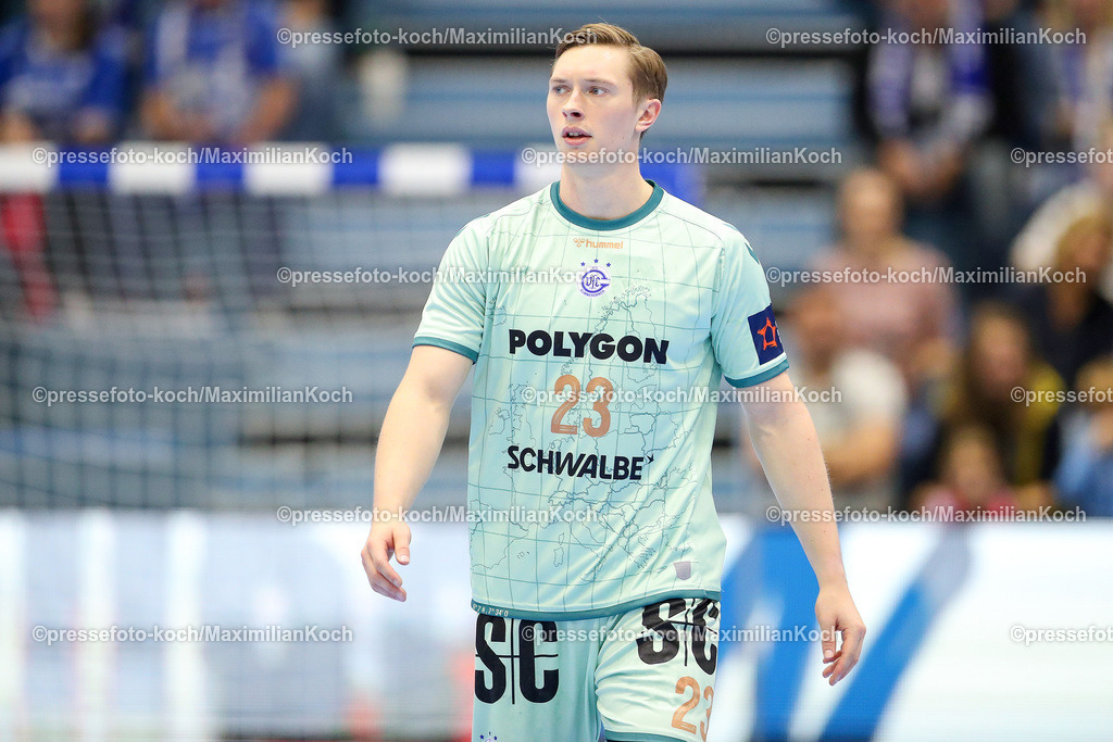 Gum08102402111 | 08.10.2024, Handball, European League, VfL Gummersbach - IK Sävehof, Schwalbe-Arena: Ole Pregler (GUM #23)