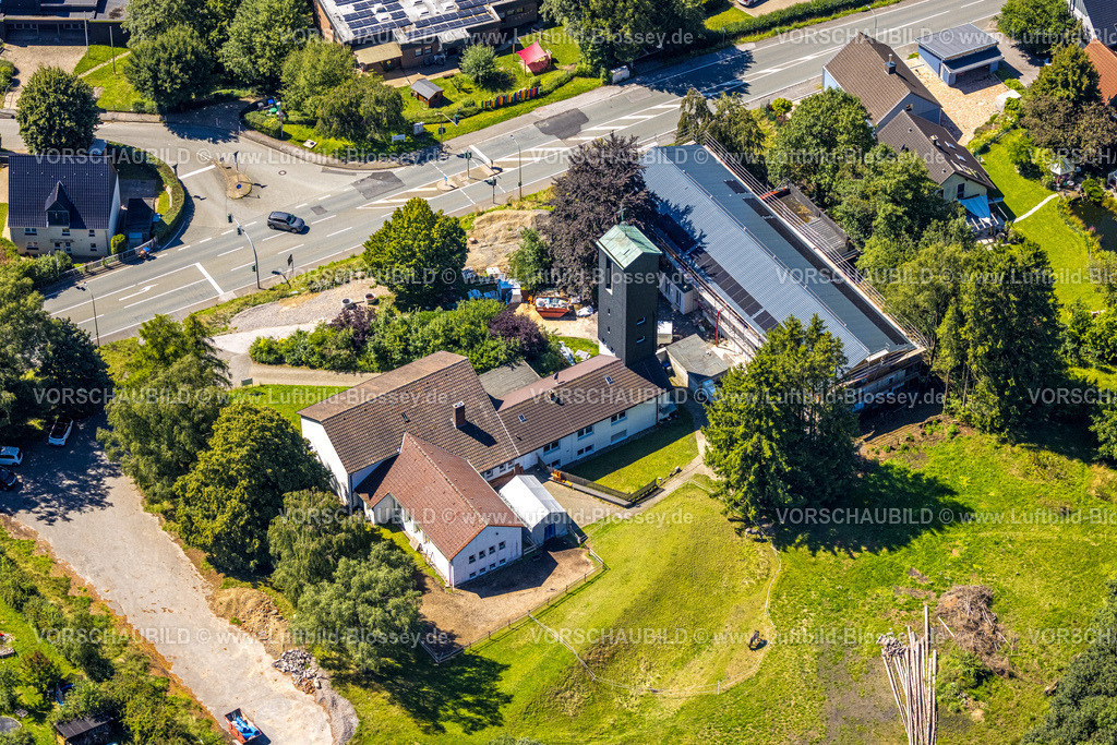 Ennepetal230800891 | Luftbild, Kreuzkirche Oberbauer, Jairus-Werk e.V., Baustelle, Oberbauer, Ennepetal, Ruhrgebiet, Nordrhein-Westfalen, Deutschland