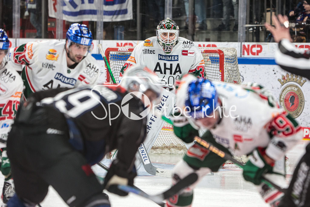 Nuernberg ICE Tigers - Augsburger Panther | Markus KELLER (AEV #35) hat alles fest im Blick