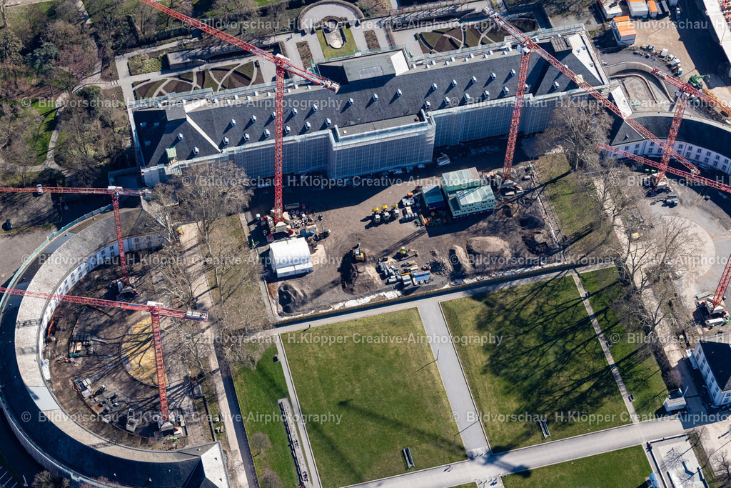 Luftbilder Koblenz-0012 | Baustelle zum Umbau und zur Modernisierung und Sanierung eines Gebäudekomplexes " Kurfürstliches Schloss Koblenz " in Koblenz im Bundesland Rheinland-Pfalz, Deutschland. - Realisiert mit Pictrs.com