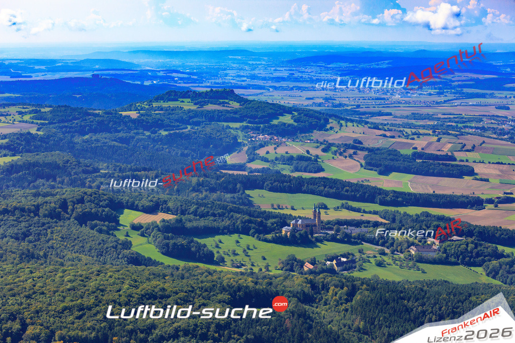 Die Luftaufnahme Vierzehnheiligen - Bad Staffelstein wurde 2017 mittels Flugzeug (keine Drohne) erstellt. Perfekte Schärfe und Druck- Auflösung- Garantiert!