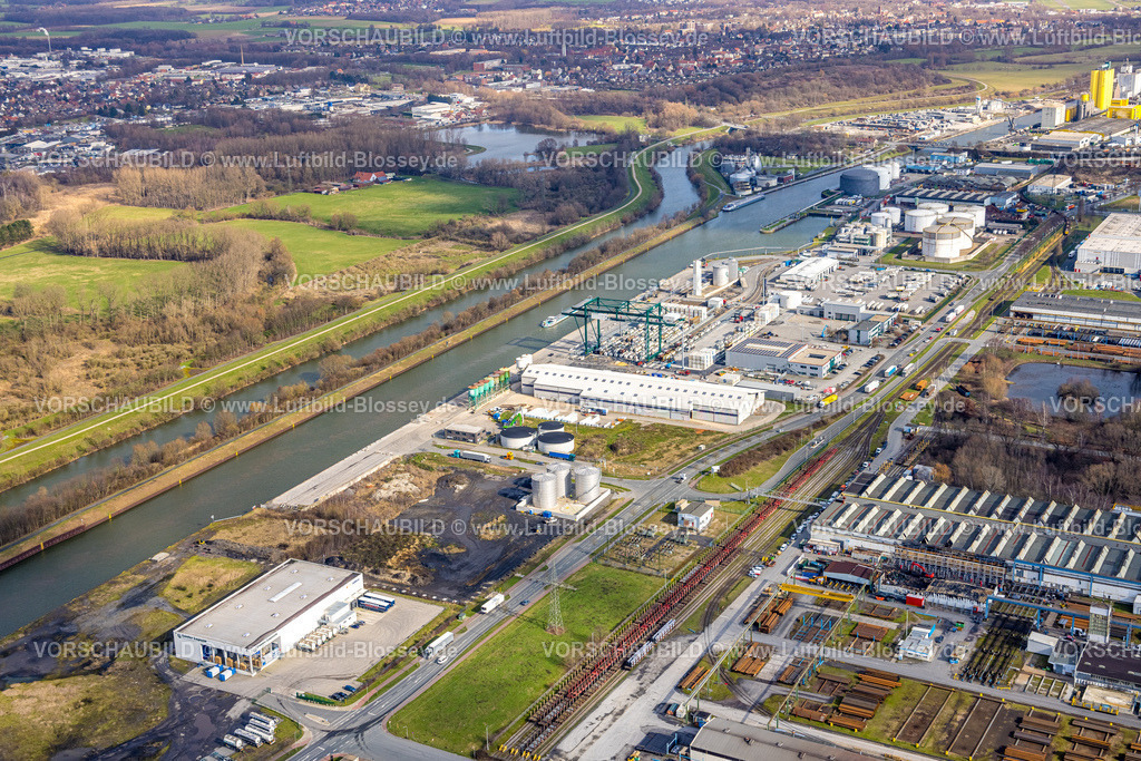 Hamm230214835 | Luftbild, Lanfer Logistik GmbH / HELA GmbH Hermann Lanfer, Hafen, Stadtbezirk Herringen, Hamm, Ruhrgebiet, Nordrhein-Westfalen, Deutschland