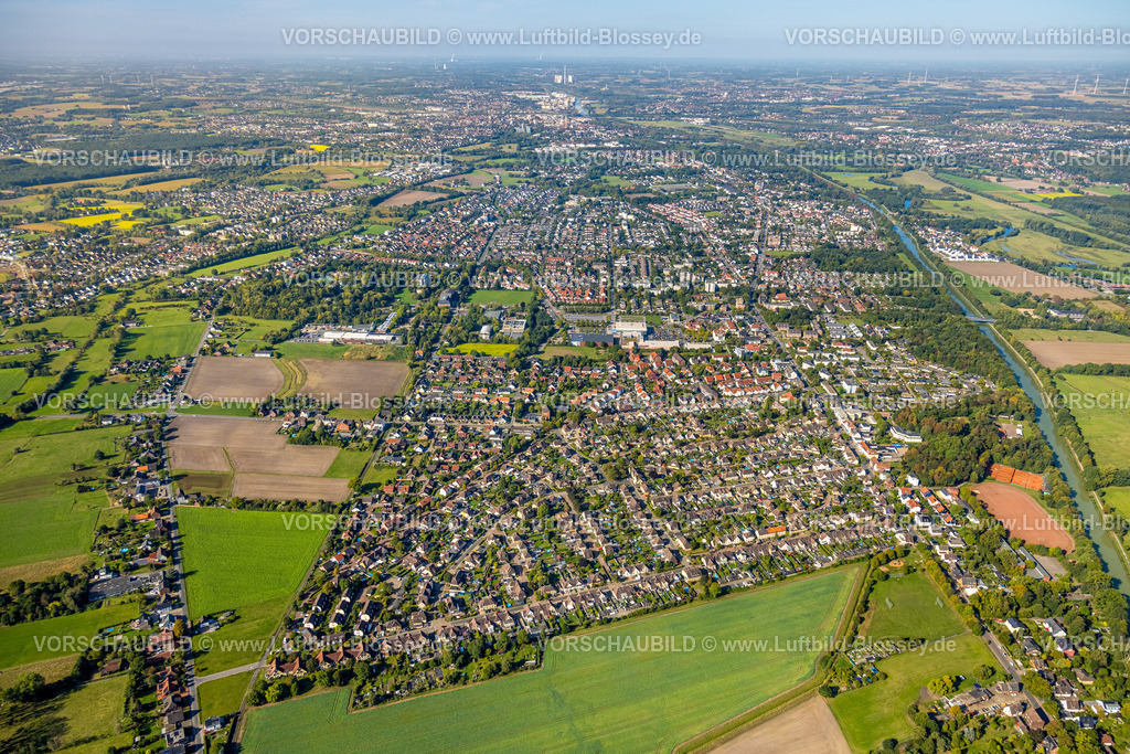 Hamm250900991 | Luftbild, Wohngebiet Ortsansicht Ortsteil Werries, Datteln-Hamn-Kanal, Fernsicht, Uentrop, Hamm, Ruhrgebiet, Nordrhein-Westfalen, Deutschland