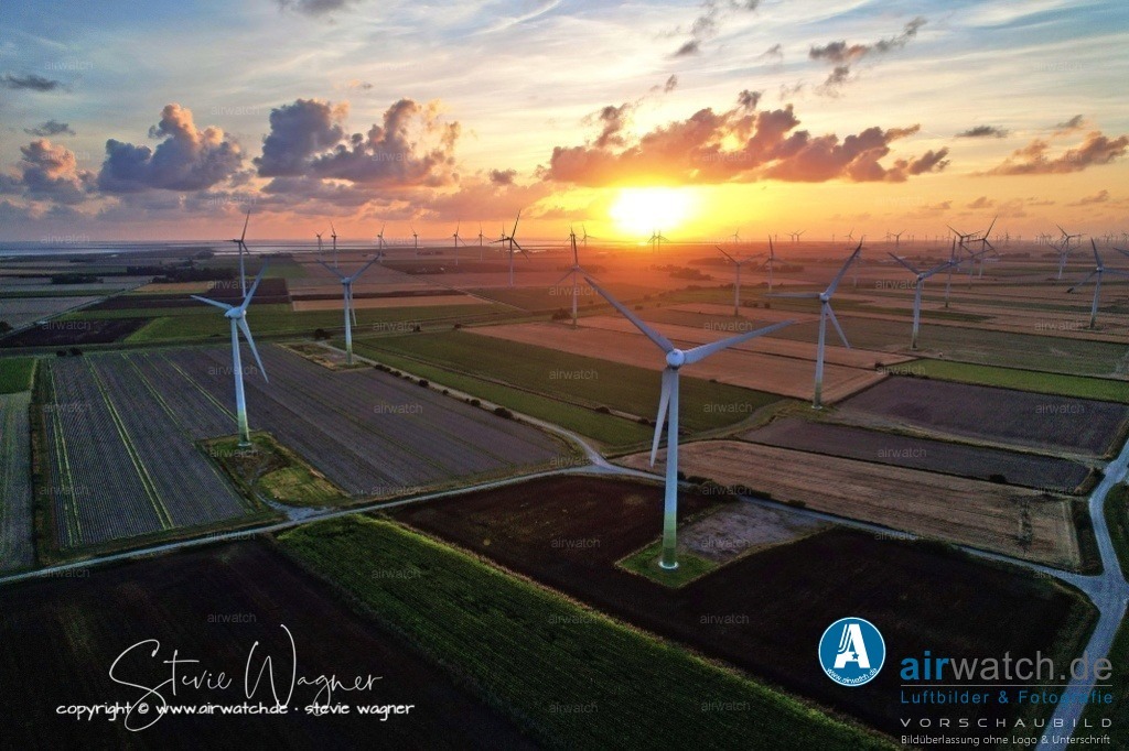 Windpark Breklumer-Koog | Luftbild, Windenergieanlagen, Enercon, Windpark Breklumer Koog