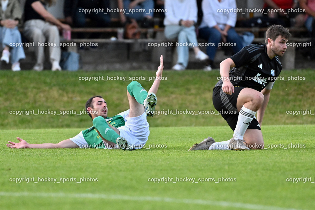 WSG Radenthein vs. URC Thal Assling | #7 Miljan Urosevic WSG Radenthein, #5 Tobias Markus Trojer URC Thal Assling, WSG Radenthein vs. URC Thal Assling, WSG Radenthein vs. URC Thal Assling am 30.05.2025 in Radenthein (Sportplatz Radenthein), Austria, (Photo by Bernd Stefan)