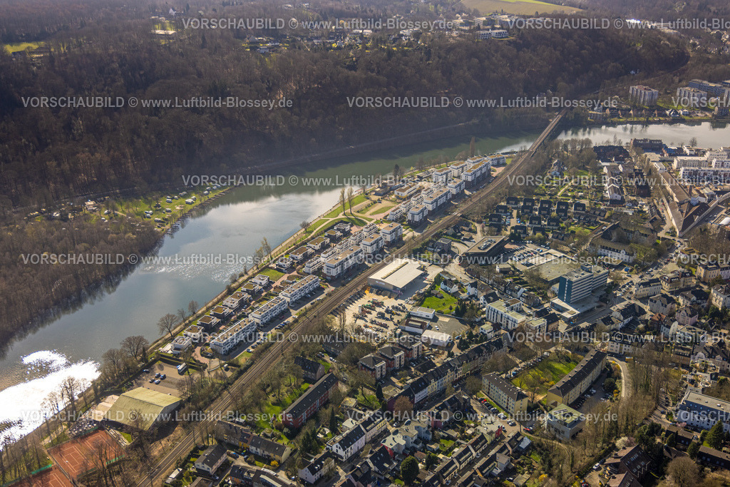 Essen240302370Kettwig | Luftbild, Wohngebiet am Kettwiger Ruhrbogen, Campingplatz Cammerzell am Fluss Ruhr, Kettwig, Essen, Ruhrgebiet, Nordrhein-Westfalen, Deutschland