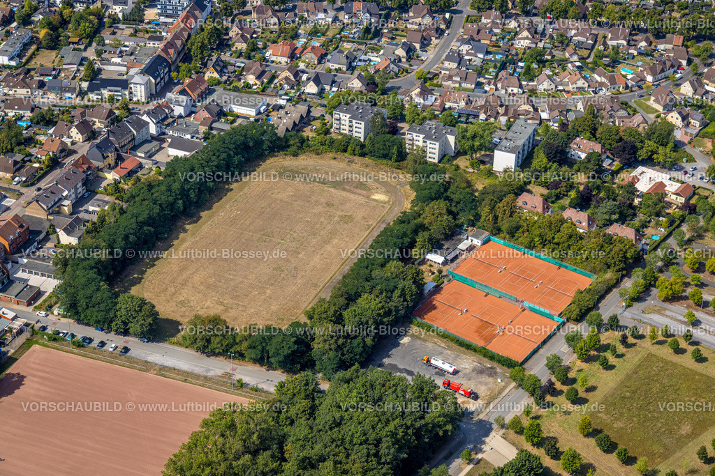Hamm220809427HerringenPelkum | Luftbild, Sportplatz Glückauf-Stadion und Tennisplätze Tennisclub Herringen 1956, Herringen, Hamm, Ruhrgebiet, Nordrhein-Westfalen, Deutschland