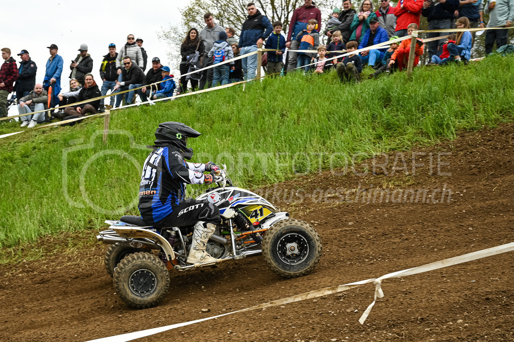 Motocross Schlatt bei Winterthur - 30. April 2023 | #41 Betschart Blacky aus Embrach (CH) auf W Tec in der Kategorie Quad am Motocross Schlatt bei Winterthur, 30. April 2023. 
Instagram: @mx_schlatt | @mc_wila | @sam_schweiz
Bild: Sportfotografie Markus Aeschimann | www.markus-aeschimann.ch - Realisiert mit Pictrs.com