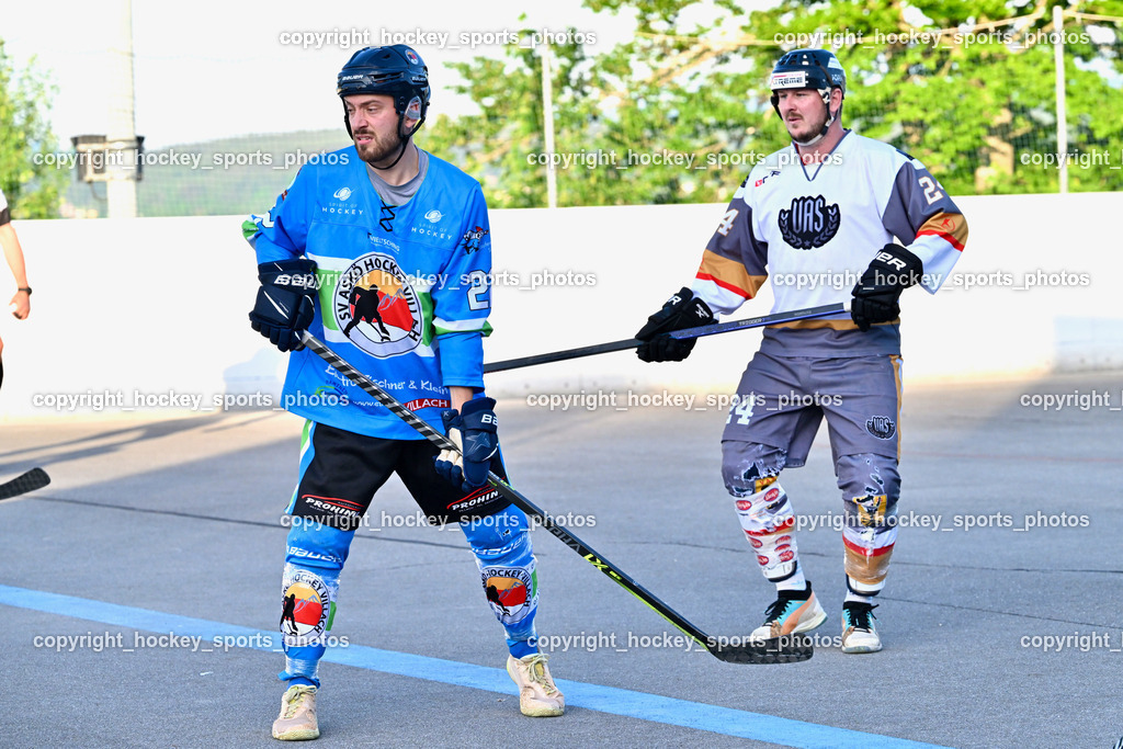 SV ASKÖ Hockey Villach vs. VAS Villach | #22 FRIEDRICH Lukas, #24 Wucherer Gerald, SV ASKÖ Hockey Villach vs. VAS Villach, SV ASKÖ Hockey Villach vs. VAS Villach am 10.05.2025 in Villach (Alpen Arena ), Austria, (Photo by Bernd Stefan)